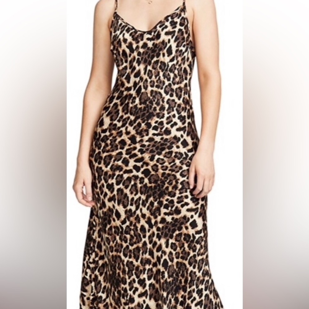 Slip dress sexy leopard print Body con dress new spaghetti straps bias cut skirt